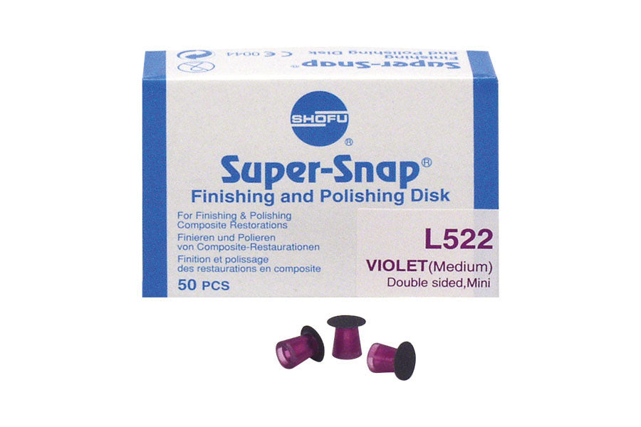 Shofu Dental L522 Super-Snap Finishing & Polishing Disks Violet Double Sided 50/Bx Shofu Dental L522 Super-Snap Finishing & Polishing Disks Violet Double Sided 50/Bx